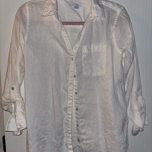 Sigrid Olsen Cream Linen Shirt